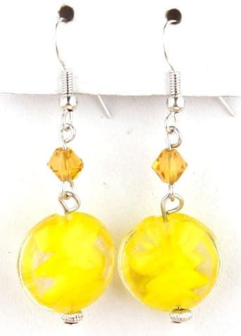 Anelia Murano Surgical Steel Murano Glass Flat Beaded Earrings