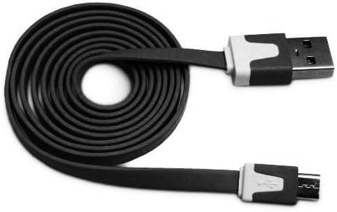 Importer520 (TM) 10ft 3M Colorful Tangle Free Noodle Flat Slim Design Micro USB data/Sync Cable Cord For Samsung Galaxy S4 S 4 Active i537 i9295 - Black