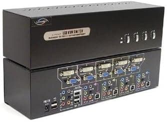 LINKSKEY LDV-DM714AUSK 4-port dual monitor (dvi?) 7.1 surround sound kvm switch w/cables