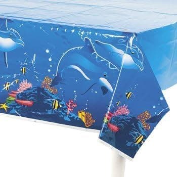 Fun Express Dolphin Table Cover Birthday Party Plastic Tablecover