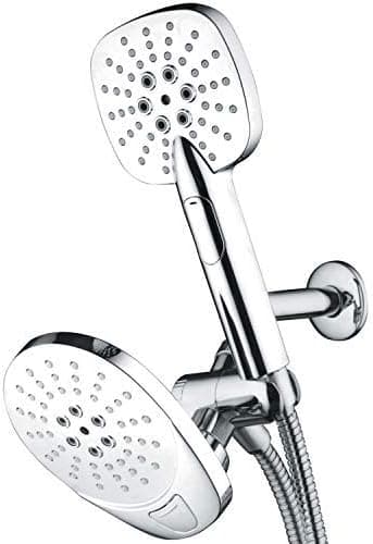 AirJet-700 3-in-1 High Pressure Luxury Rainfall Shower Combo with High-Velocity Flow Accelerator(TM) Hydro-Engine for More Power with Less Water! Height-Extend Design / Dual Push-Button Flow Control