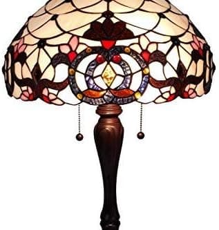 Amora Lighting Tiffany Style AM087TL16 Floral Table Lamp 24 Inch, Multi