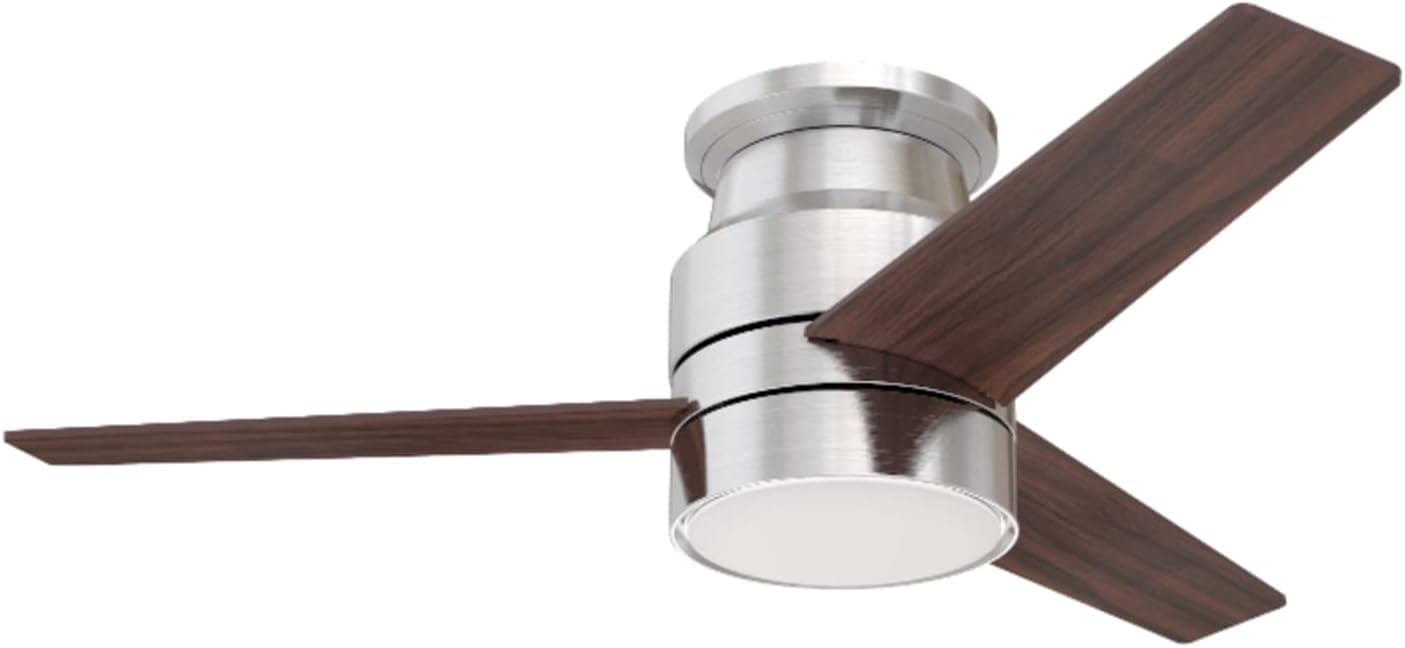 HEARTH BRANDS Frosted White Glass Bulb Ceiling Fans - Parent SKU - Matte Black, Silver, White, Reversable Blades (44 Inch, Silver)