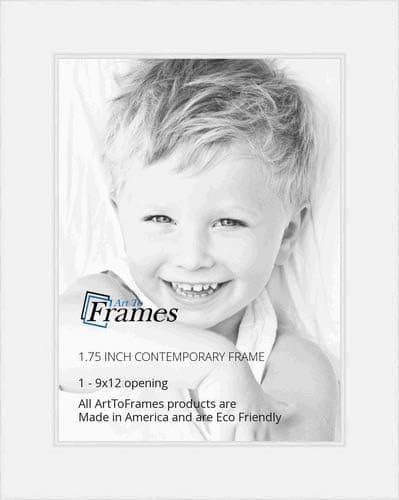 ArtToFrames 9x12 inch Contemporary White with Lip Wood Picture Frame, WOMD8991-9x12