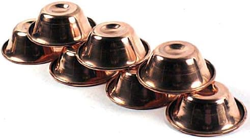 TIBETAN BUDDHIST OFFERING BOWLS ~ Copper Set of 7 Bowls ~ 3" Diameter