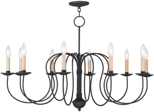 Livex Lighting 4529-04 Heritage 10-Light Chandelier, Black