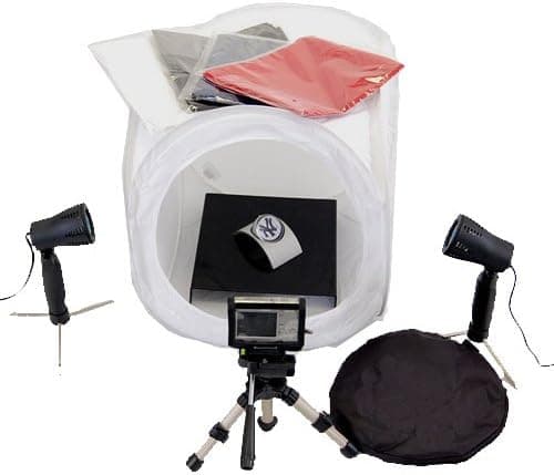 CowboyStudio Table Top Photography Studio Lighting Tent Kit in a Box - 1 Tent, 2 Light Set, 1 Tripod, 1 Display Table Top