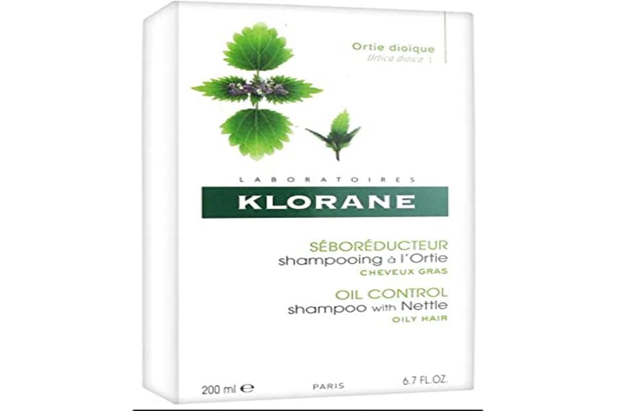 Klorane Shampoo with Nettle for Oily Hair and Scalp, Helps Regulate Oil Production, Paraben, Silicone, SLS Free