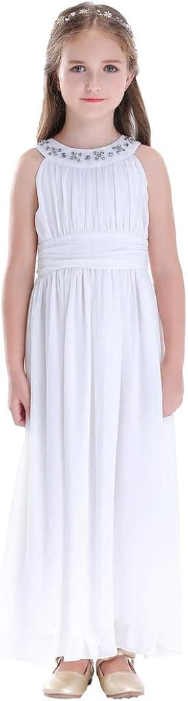 Happy Rose Chiffon Long Junior Bridesmaid Dress