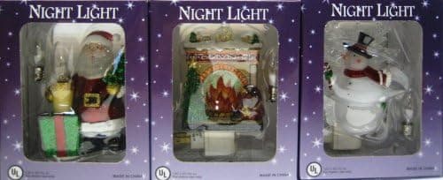 Christmas Fireplace Scene Night Light
