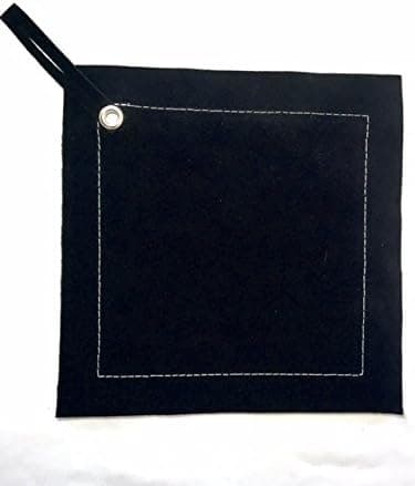 Suede Leather Pot Holder 9x9 - BLACK