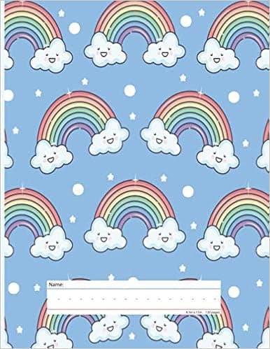 Rainbow Primary Composition Notebook: Kids Wide Ruled Comp Book, Lined Paper Story Journal, Grades K-2 Writing Workbook, Dotted Notebook Perfect for Homeschool Supplies, 120 Sheets