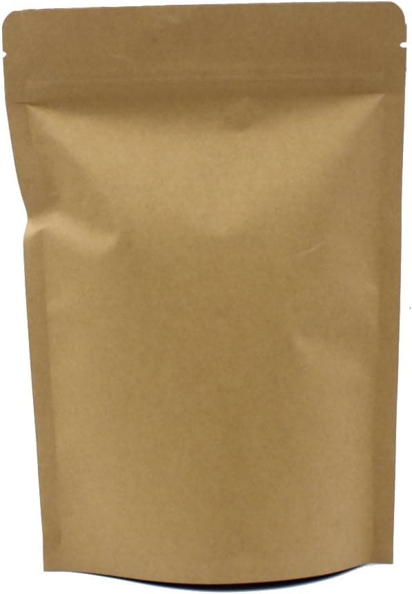 Zicome 50 Pack Kraft Zip Lock Stand Up Bags Pouches with Notch, 6" x 8.4"