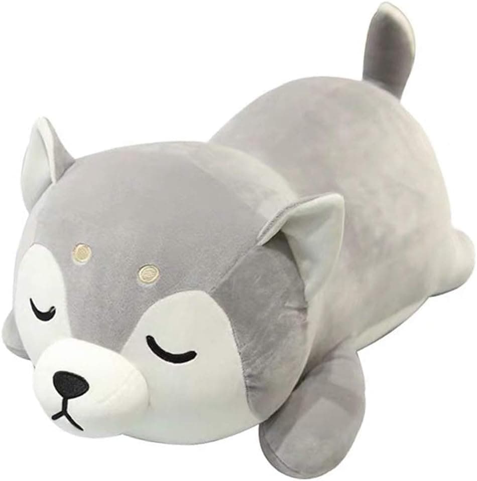 ERDAO Husky Plush Pillow,Huskie Stuffed Animal Toy Puppy Throw Pillow for Kids,Valentine's Day,Christmas (19.6inch)