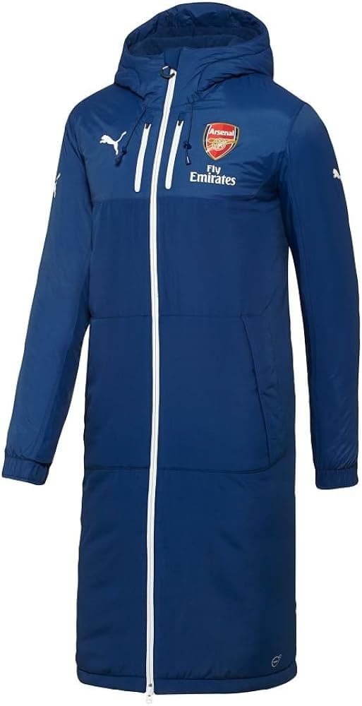 PUMA Men's Arsenal Long Bench Estate Blue/White Jacket