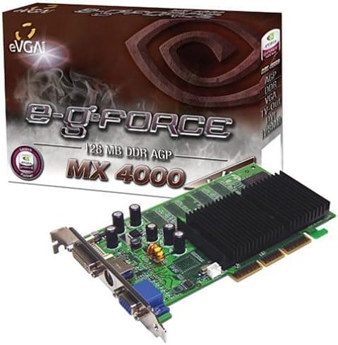 EVGA e-GeForce MX 4000 128 MB AGP 8X 64-Bit with TV Out and DVI (128-A8-NV95-LX)