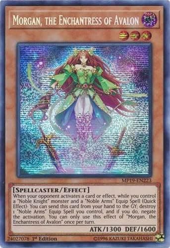 Yu-Gi-Oh! - Morgan, The Enchantress of Avalon - MP19-EN223 - Prismatic Secret Rare - 1st Edition - 2019 Gold Sarcophagus Tin Mega Pack