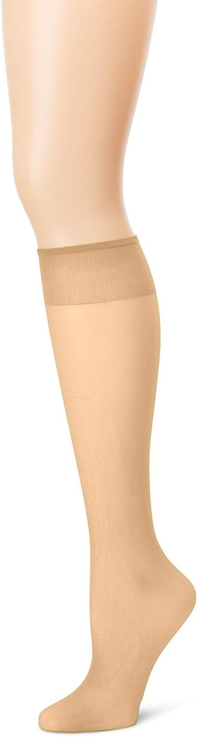 Women's Plus Size Queen Sheer Support Knee High Stockings 3-Pack