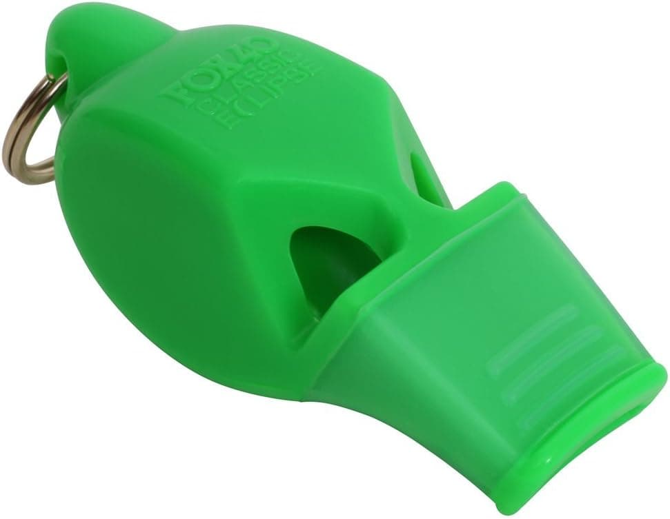 Fox 40 Eclipse Non-Glow Whistle with Breakaway Lanyard, Green