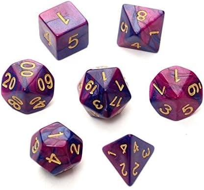 BangBang 7pc/Set TRPG Games Gaming Dices D4-D20 Multi-sided Dices 6Color (7Pcs: Color Purple)