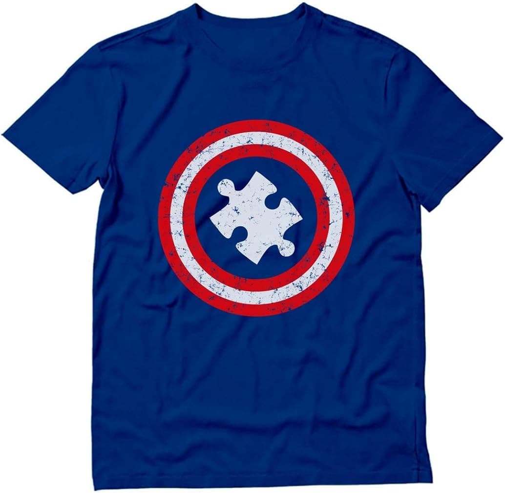 Autism Awareness Puzzle Superhero Shield Shirt Captain Autism T-Shirt