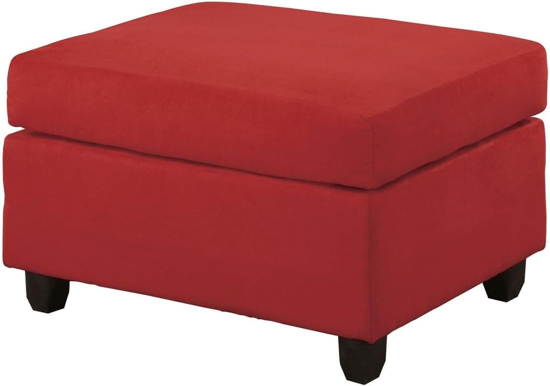 BOBKONA Microfiber Ottoman, Red
