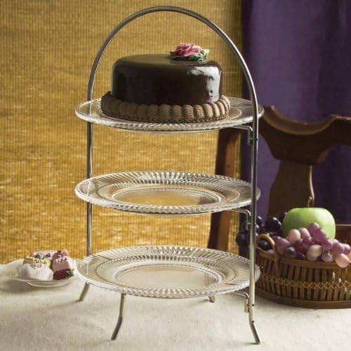 Godinger Shannon Crystal Fire and Ice Three Tier Wedding Buffet Server