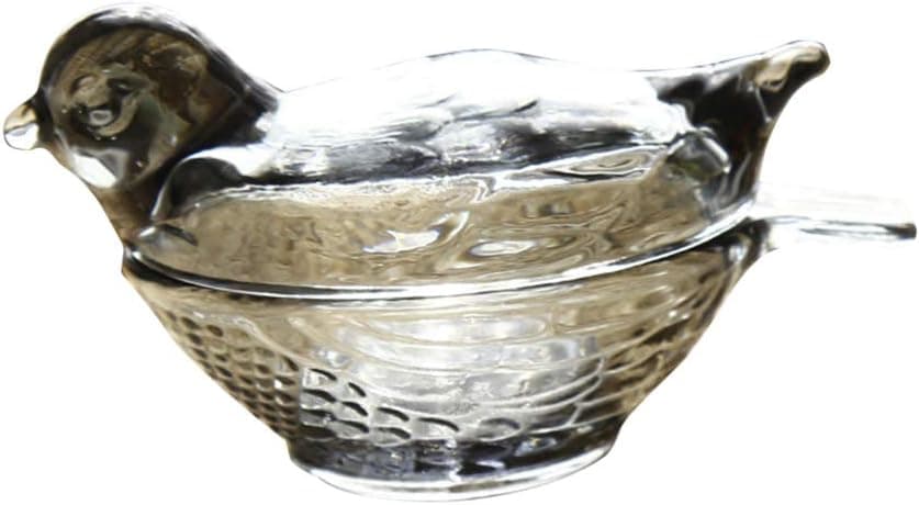 Garneck Glass Bird Decoration Storage Jar Jewelry Storage Box Wedding Party Decoration Gift (Smoky Gray Bird)