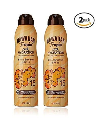 Hawaiian Tropic Sunscreen Silk Hydration Moisturizing Broad Spectrum Sun Care Sunscreen Spray (Pack of 2)