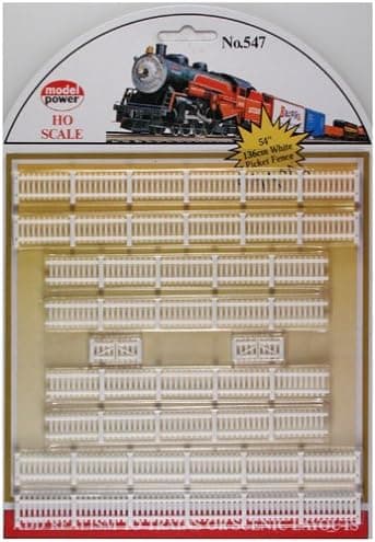 Model Power HO Scale White Picket Fences