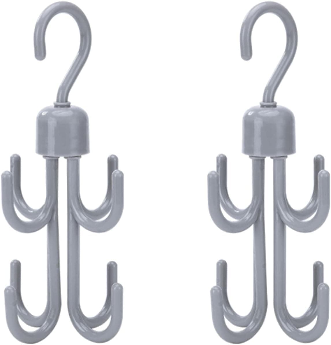 Handbag Hanger for Closet, Handbag Organizer Hooks, Wardrobe Hanging Storage Practical Holder for Bags, Belts, Tie, Scarf, Accessories,360 Degree Rotatable (2 Pack-Grey)