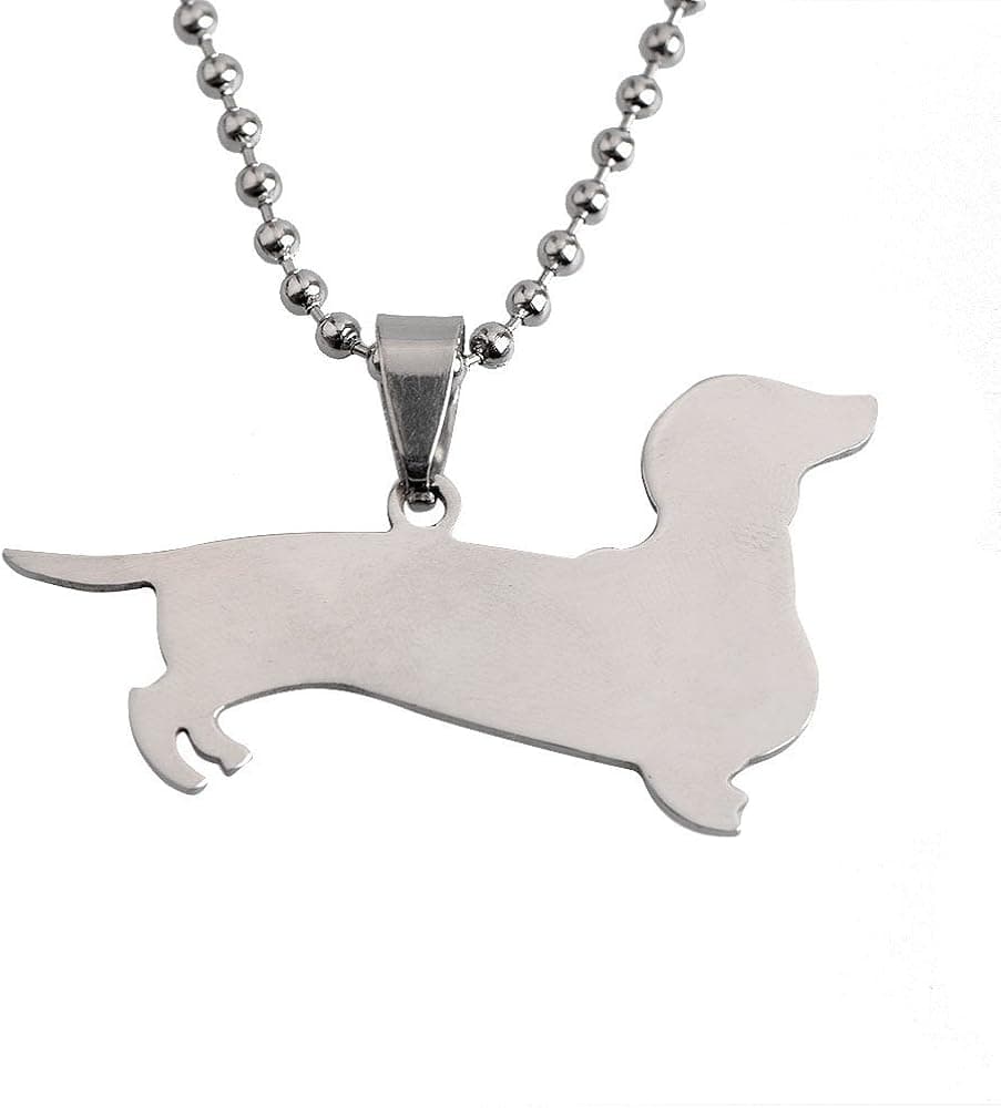 SILICONE ALLEY Dachshund Pendant Dog Necklace 18" - Pet Animal Lover Tag - Gift for Men Women Teens