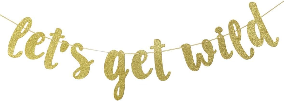 Let's Get Wild Banner, Jungle Theme Birthday Garland Wild One Party Welcome Sign Forest 1st Birthday Party Decorations Photo Booth Props Gold