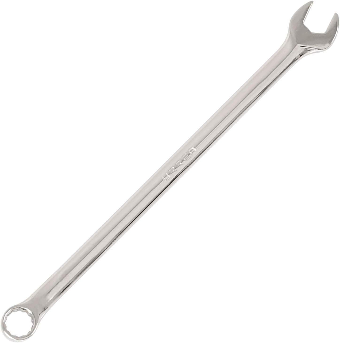 URREA 12-Point Combination Wrench - 15mm Extra Long Mechanics Tool with Extended Reach & Nickel-Chrome Finish - 1215ML