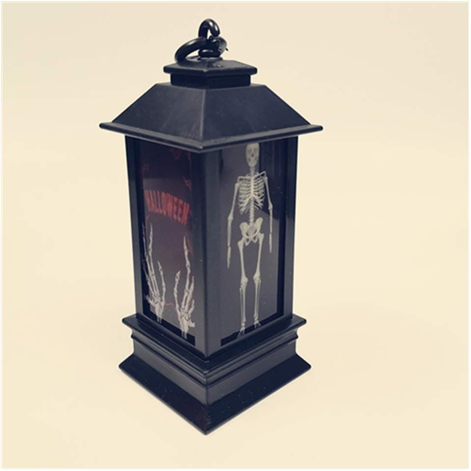 Halloween Light Halloween Decorations Lights LED Decorative Candle Lanterns Party Supplies Bar Home Props Luminous Wind Lamp (Skeleton, 14 x 5.2 x 5.2cm)