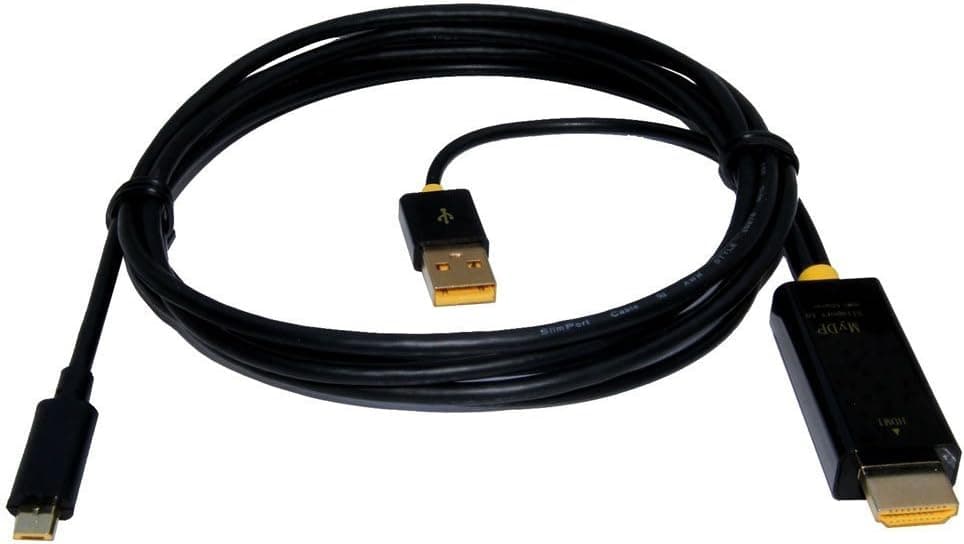 E-More High-definition Slimport (MyDP) Micro USB to HDMI Male to Male Cable With USB Adapter for Asus Google Nexus 7 II LG G2(3.0m)
