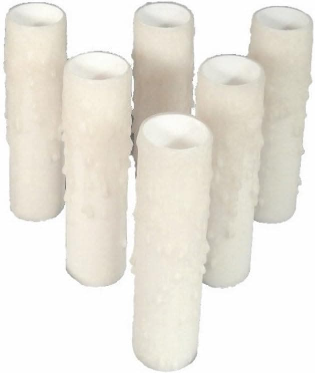 Set of 6 pc. 6" Tall Cream. LARGE DIAMETER Edison WIDE BASE 1-3/16" INNER DIAMETER x 1-5/16" OUTER DIAMETER Beeswax Candle Covers. Sleeves that slide over existing sockets. Several Diameters avail.