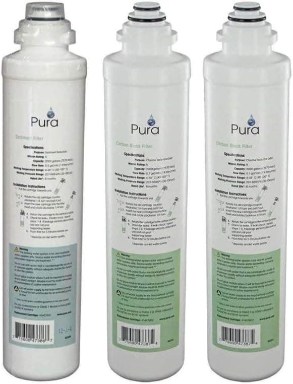 Pura Filter Replacement Kit for QCRO Set of 3 - Membrane Not Included