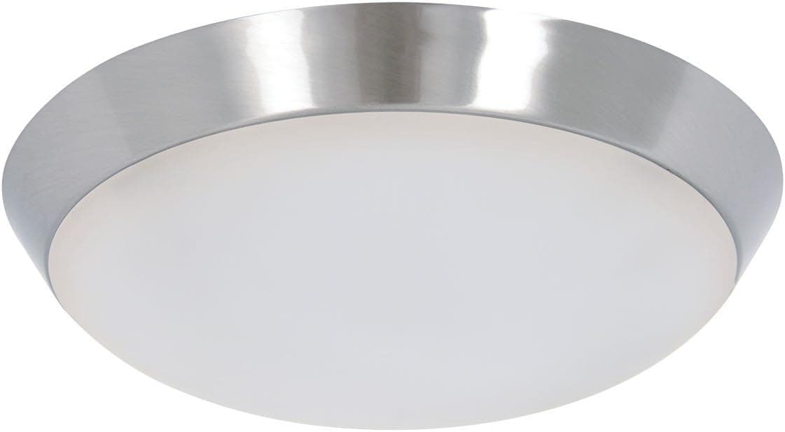Lucci Air 21101201 Type A Ceiling Fan Light Kit, 18 Watt LED Brushed Chrome with White Glass
