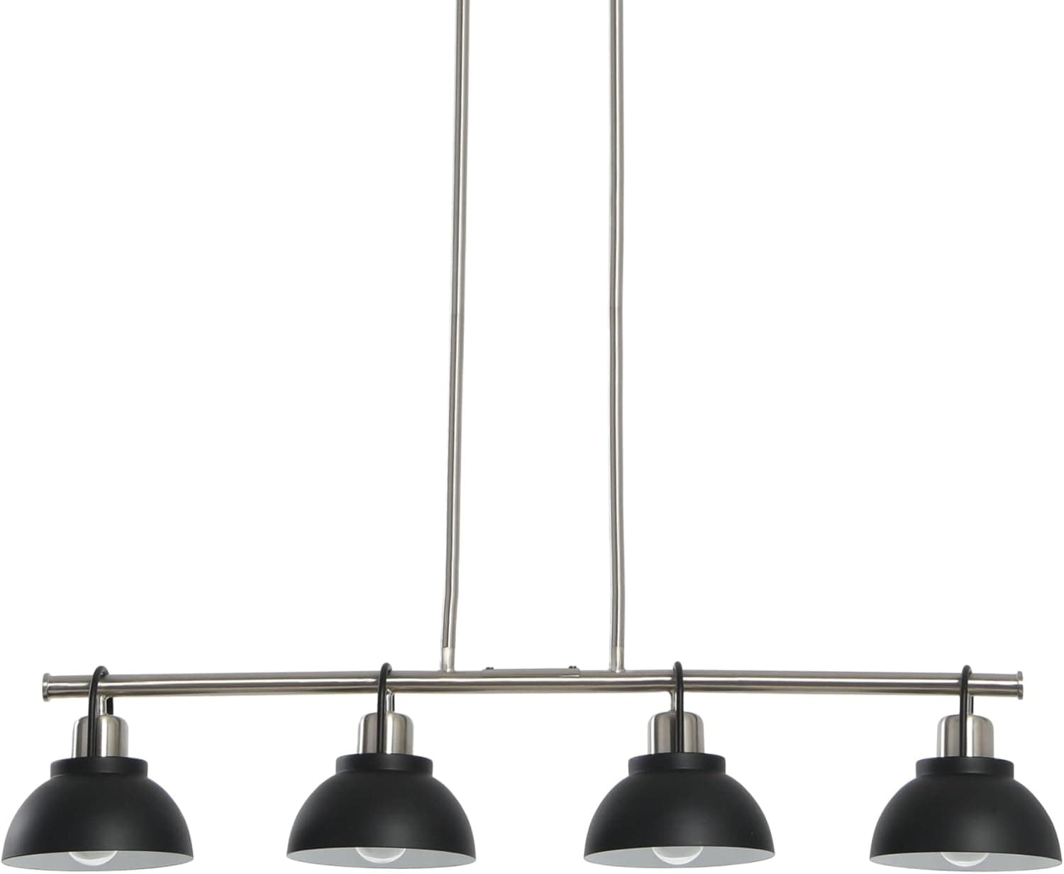 Robert Stevenson Lighting Walsh - Metal 4-Light Linear Chandelier with Shades, Brushed Nickel and Black