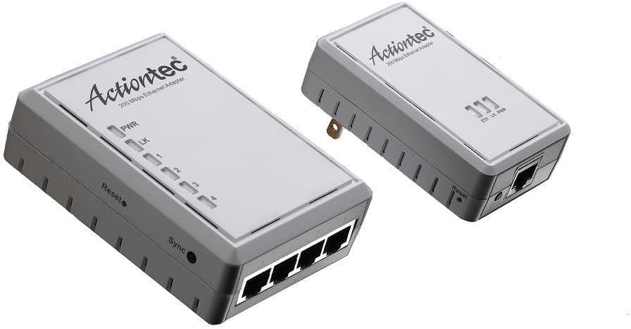 Actiontec PWR214K01 200 Mbps Powerline Home Network Adapter & Hub