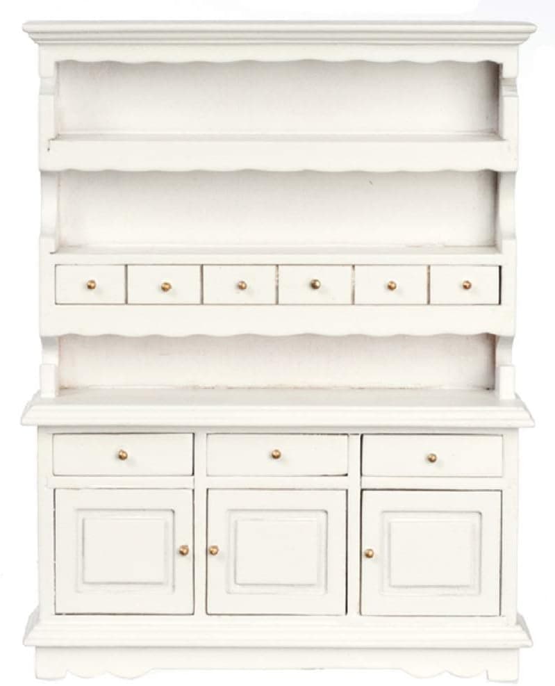 Melody Jane Dollhouse White Wood Dresser Cabinet Miniature Kitchen Dining Room Furniture