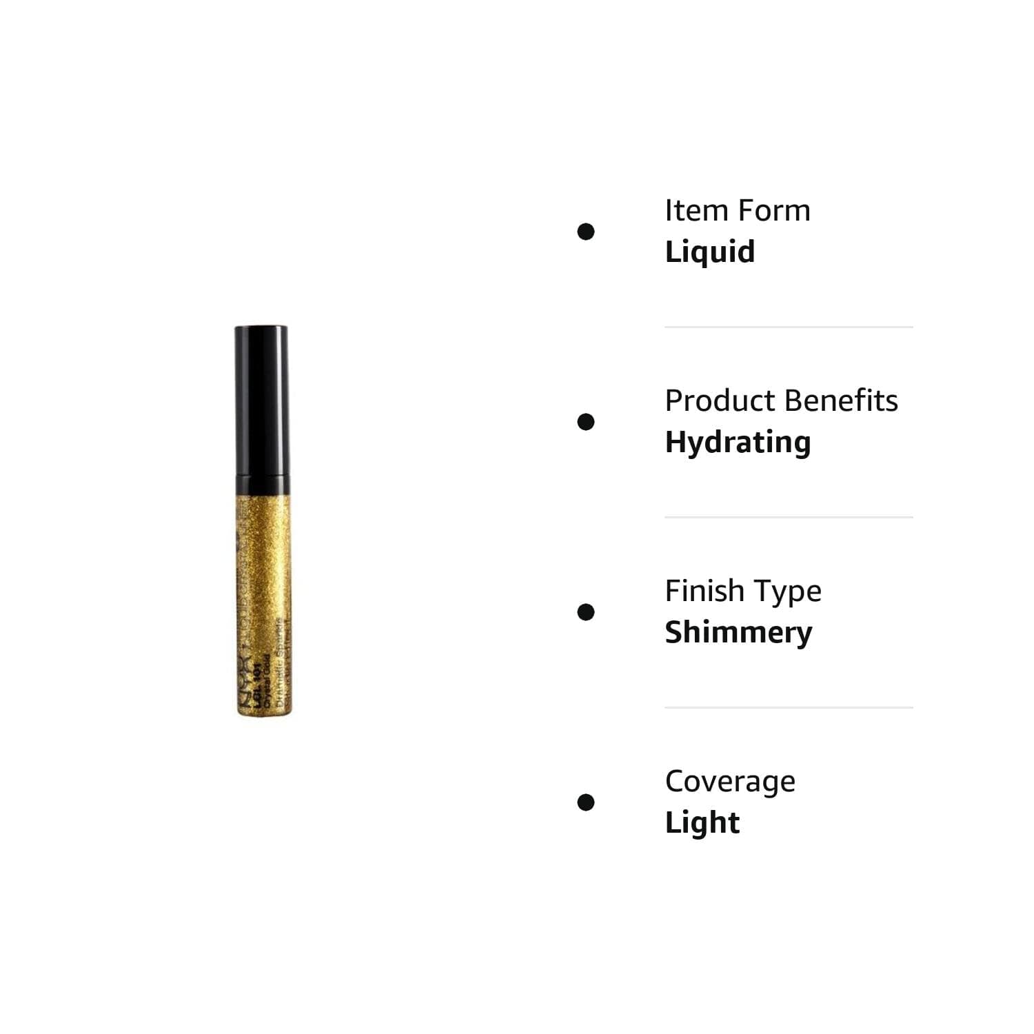 NYX Professional Makeup Liquid Crystal Liner, Crystal Gold, 0.17 Ounce (Pack of 2)