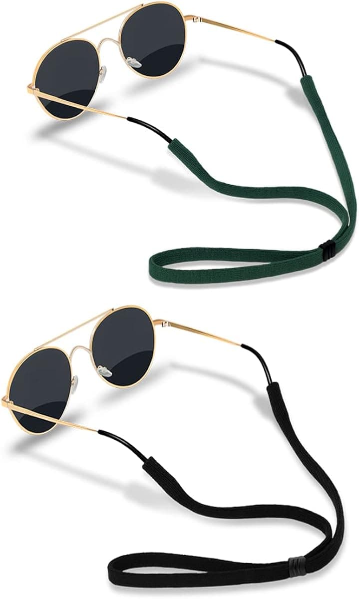 HALF CRESCEN Glasses Strap (2 PCS) Sports Eyeglass Strap Adjustable Sunglasses Retainer for Men Women