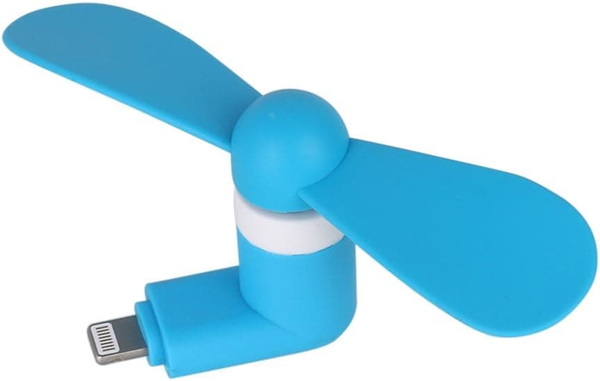 Pandawell 8-pin Lighting Mobile Phone Fan Portable Dock Cool Cooler Rotating Fan for Apple iPhone 6S / 6S Plus / iPhone 6 / 6 Plus / iPhone SE / 5S (Blue)