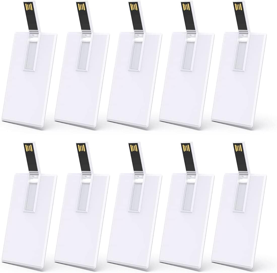 KEXIN USB Flash Drives Credit Card Bank Card Shape Flash Drive Memory Stick Key Credit 2GB 2G USB Drive - Bulk Flash Drives - 50 Pcs (White Card)