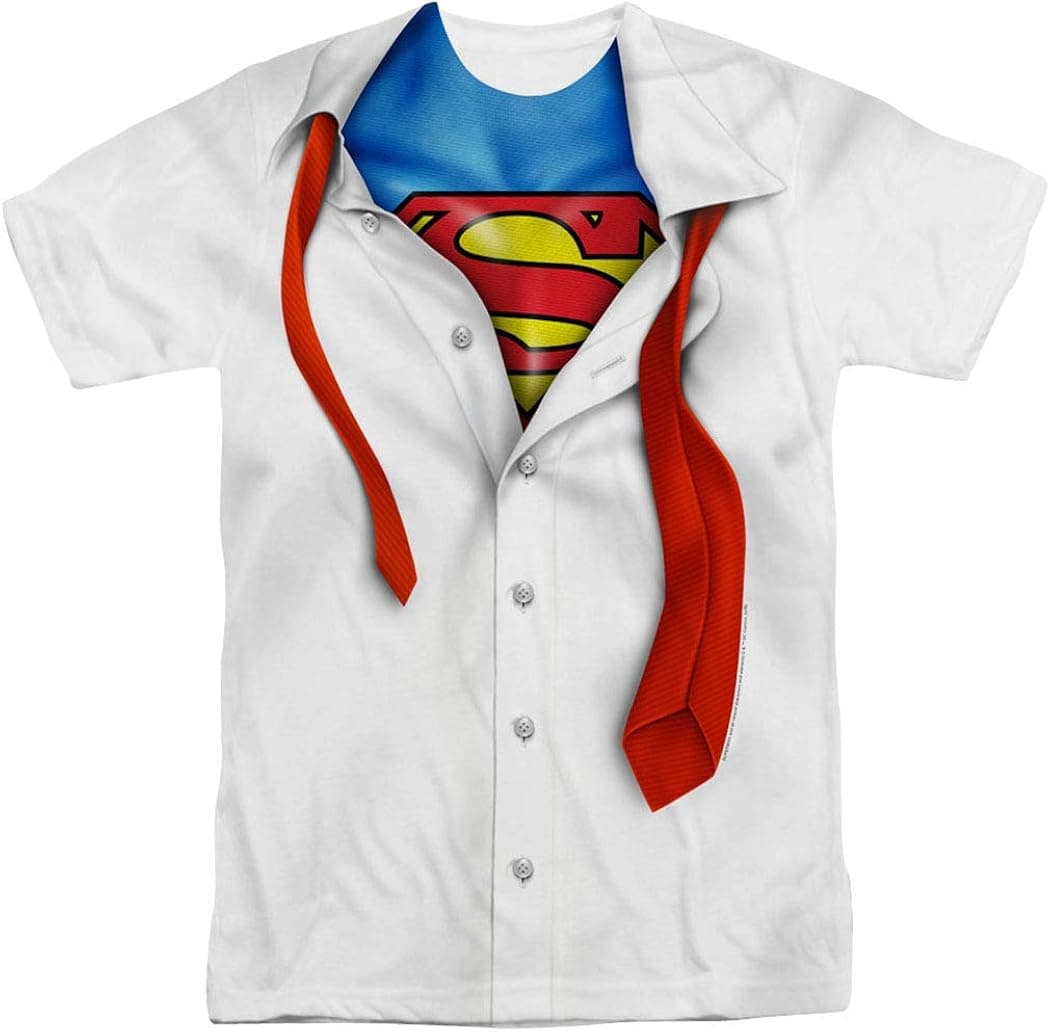 Popfunk Classic Adult Superhero Costume T Shirt I'm Superman, Batman with Stickers