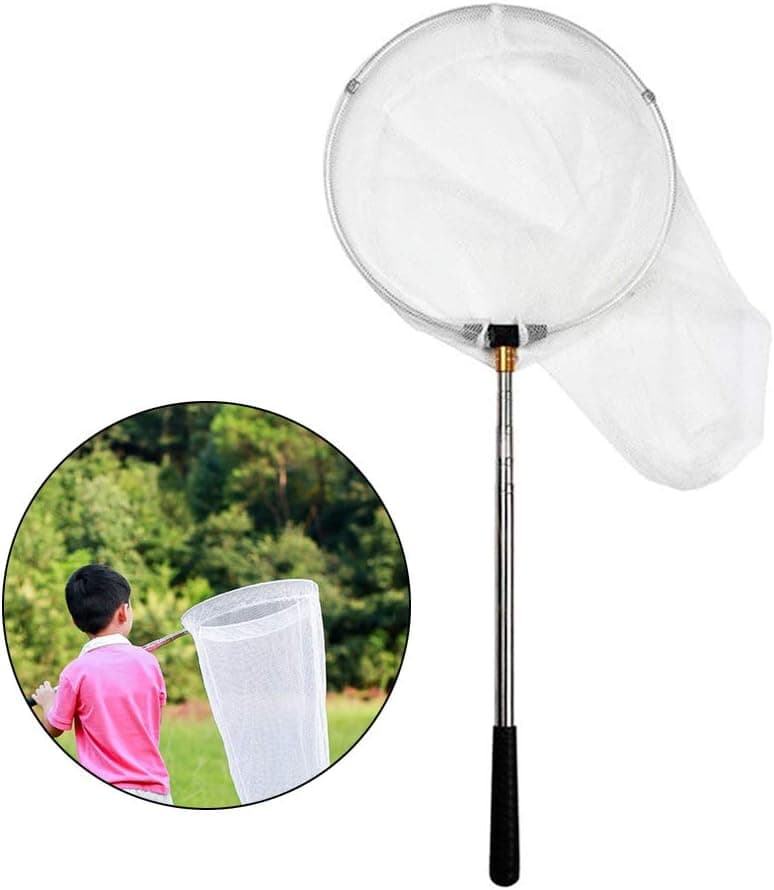 Haploon Professional Insects and Butterfly Net with Net with 11" Ring,20" Net Depth,Telescopic Long Steel Handles Extends from 15'' to 59''for Adults & Kids
