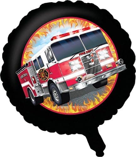 Creative Converting Fire Watch Metallic Balloon, Black/Orange