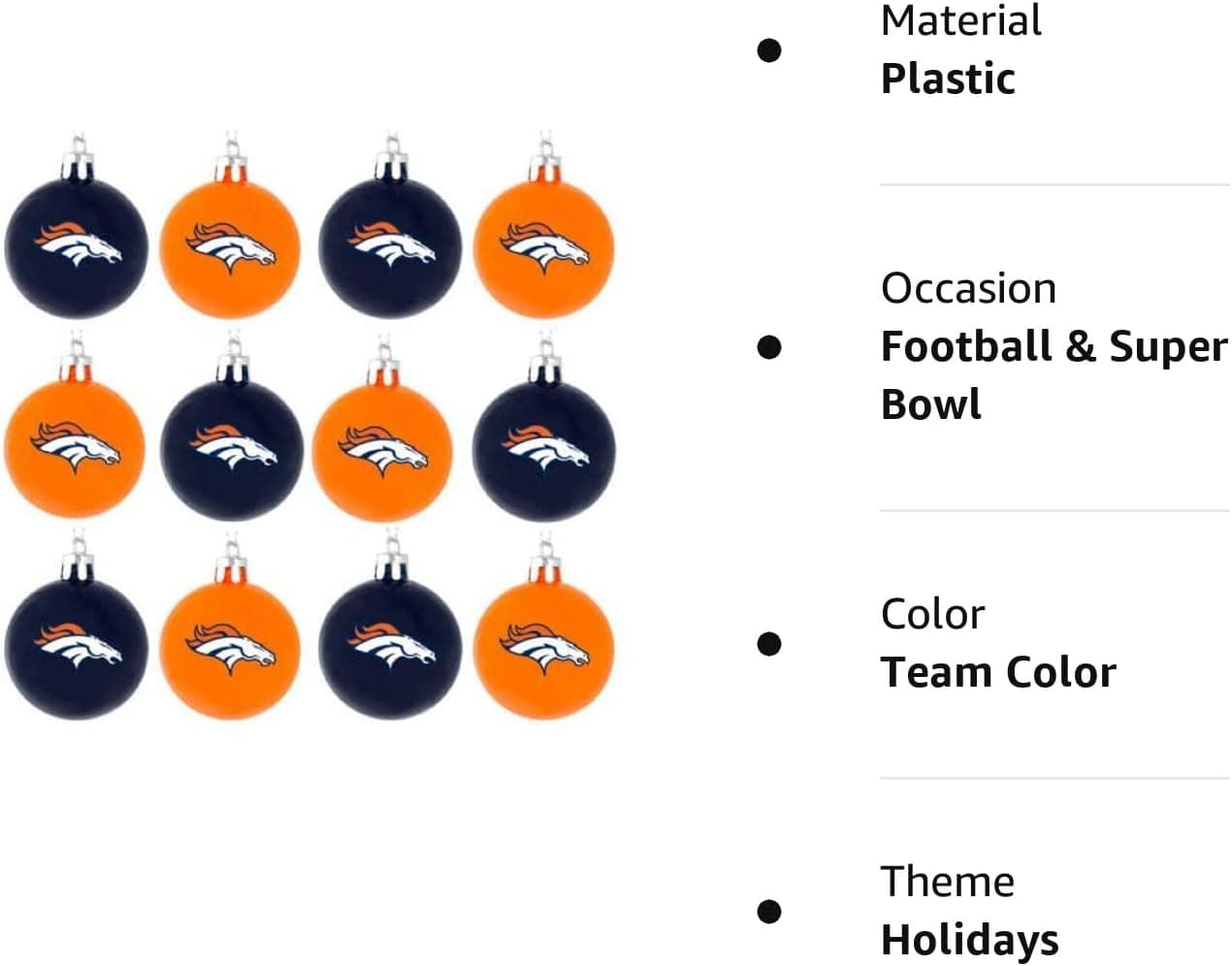 FOCO NFL Team Logo 12-Pack Ball Hanging Tree Holiday Ornament Set